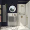 Arezzo Wall Hung Vanity Unit - Matt Grey - 500mm with Industrial Style Brushed Brass Handle Standard Large Image