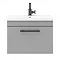 Arezzo Wall Hung Vanity Unit - Matt Grey - 600mm with Industrial Style Black Handle  Newest Large Im