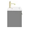 Arezzo Wall Hung Vanity Unit - Matt Grey - 600mm with Industrial Style Brushed Brass Handle  Newest Large Image