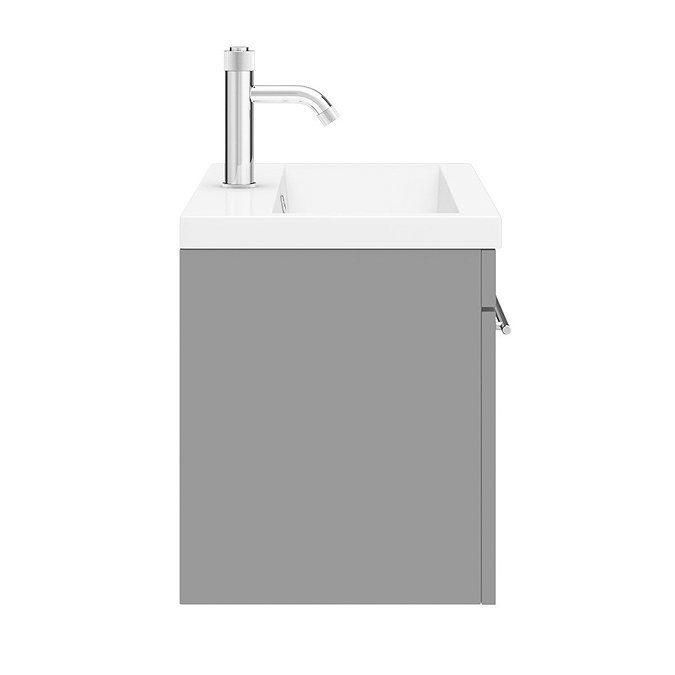Arezzo Wall Hung Vanity Unit - Matt Grey - 600mm with Industrial Style Chrome Handle  Newest Large Image