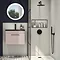 Arezzo Wall Hung Vanity Unit - Matt Pink - 600mm Black Basin with Industrial Style Handle In Bathro