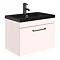 Arezzo Wall Hung Vanity Unit - Matt Pink - 600mm Black Basin Large Image