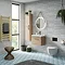 Arezzo Wall Hung Vanity Unit - Rustic Oak - 600mm with Matt Black Handle  In Bathroom Large Image