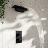 Arezzo Waterfall Shower Head - Matt Black