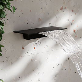 Arezzo Waterfall Shower Head - Matt Black