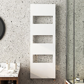 Arezzo White 1500 x 500 Designer Panel Radiator with Towel Rails Medium Image