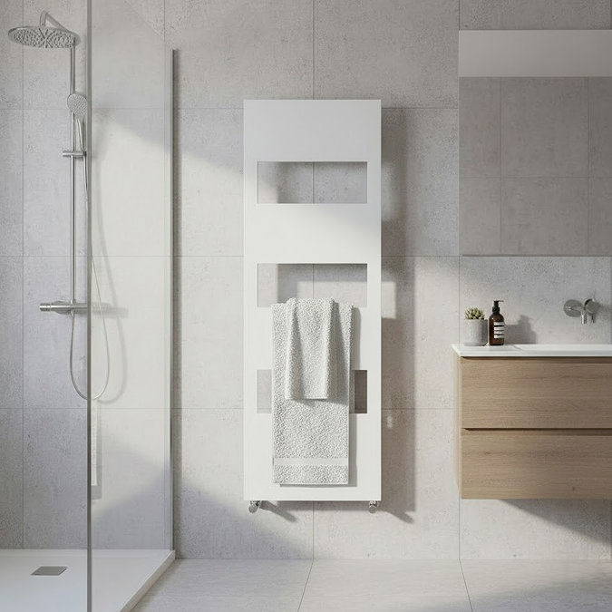 Arezzo White 1500 x 500 Designer Panel Radiator with Towel Rails