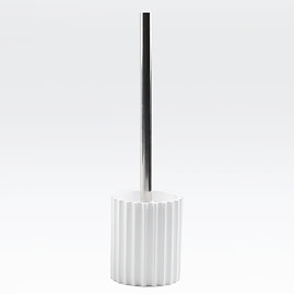 Arezzo White Fluted Toilet Brush Holder