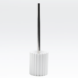 Arezzo White Fluted Toilet Brush Holder