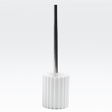 Arezzo White Fluted Toilet Brush Holder