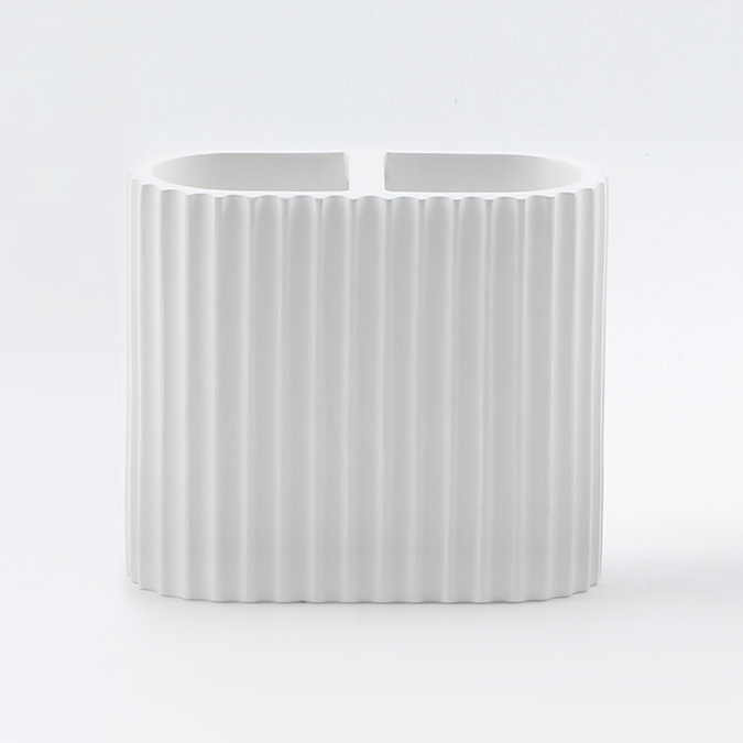 Arezzo White Fluted Toothbrush Holder