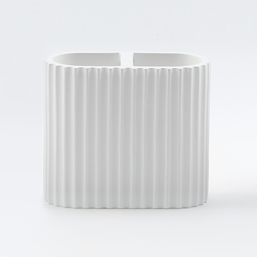 Arezzo White Fluted Toothbrush Holder 