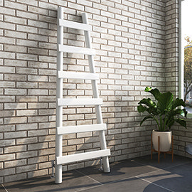 Arezzo White Leaning Ladder 1600 x 600 Heated Towel Rail Medium Image