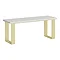 Arezzo White Terrazzo Bathroom Bench with Brushed Brass Frame (1100 x 350mm)