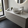 Arezzo White Terrazzo Effect Round Countertop Basin - 410mm Diameter