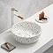 Arezzo White Terrazzo Effect Round Countertop Basin - 410mm Diameter Large Image