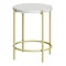 Arezzo White Terrazzo Round Bathroom Side Bath Table with Brushed Brass Frame