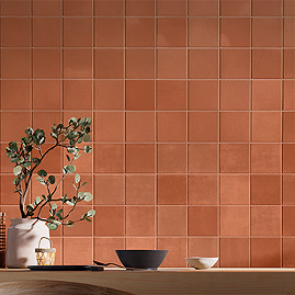 Argleton Squares Terracotta Wall Tiles - 200 x 200mm