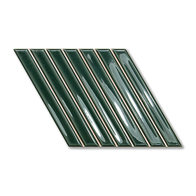 Argyle A Parallelogram Gloss Green Wall Tiles 150 x 259mm