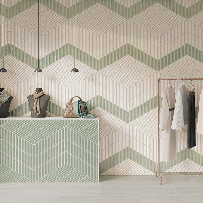 Argyle A Parallelogram Gloss White Wall Tiles 150 x 259mm