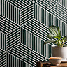 Argyle B Parallelogram Gloss Green Wall Tiles 150 x 259mm