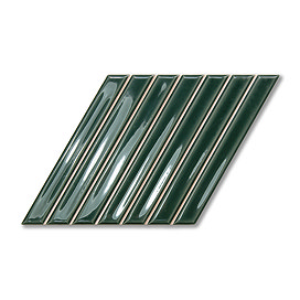 Argyle B Parallelogram Gloss Green Wall Tiles 150 x 259mm