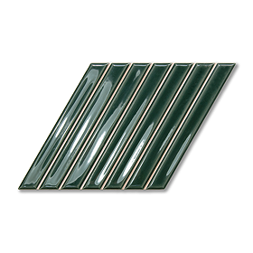 Argyle B Parallelogram Gloss Green Wall Tiles 150 x 259mm