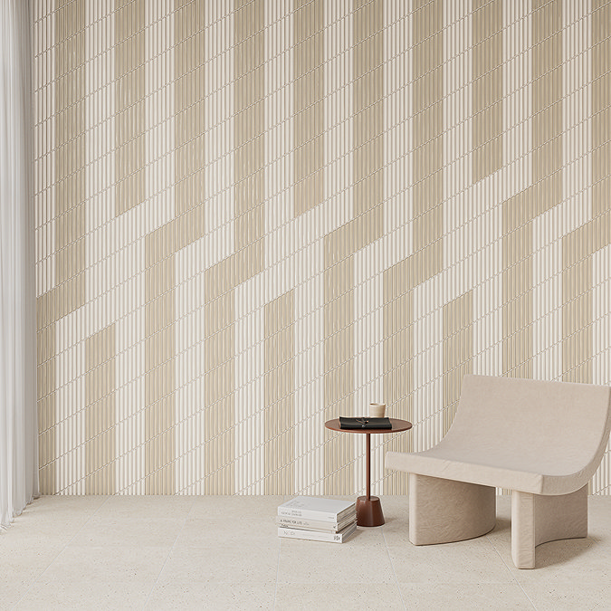 Argyle B Parallelogram Gloss White Wall Tiles 150 x 259mm