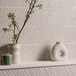 Argyle B Parallelogram Gloss White Wall Tiles 150 x 259mm