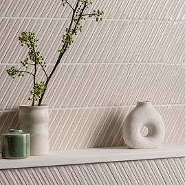 Argyle B Parallelogram Gloss White Wall Tiles 150 x 259mm