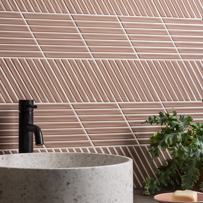 Argyle B Parallelogram Terracotta Matt Wall Tiles 150 x 259mm