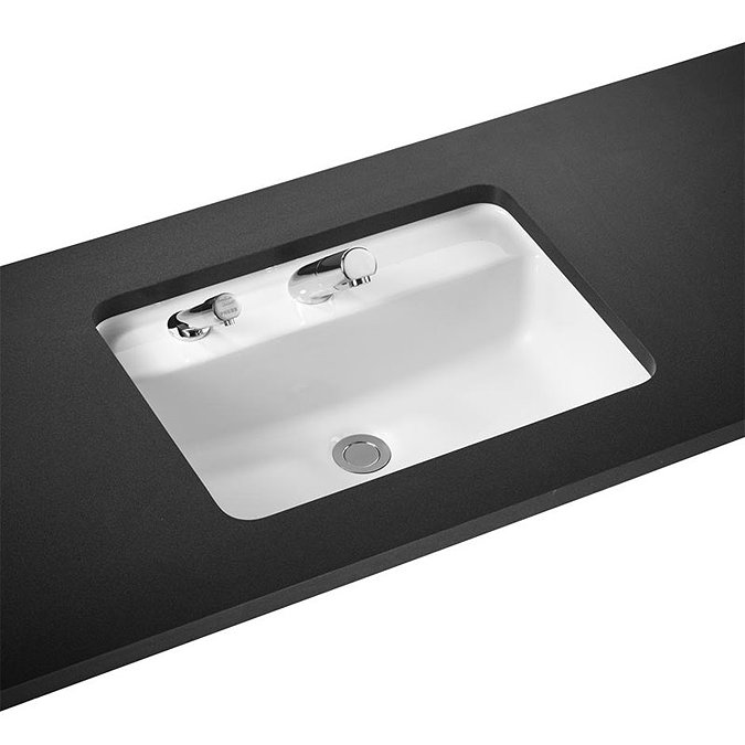 Armitage Shanks - Contour21 Rectangular 55cm Under Countertop Basin - Left Hand Soap Dispenser Large