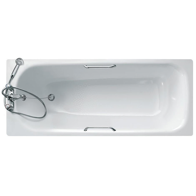 Armitage Shanks Nisa 1700 x 700mm 2TH Steel Bath with Handgrips & Anti-Slip - S186301 Large Image