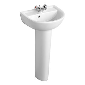 Armitage Shanks Sandringham 21 1TH Basin & Pedestal Large Image