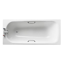 Armitage Shanks Sandringham 21 1600 x 700mm 2TH Steel Bath with Handgrips & Anti-Slip - S183401 Larg