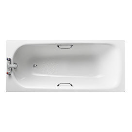 Armitage Shanks Sandringham 21 1600 x 700mm 2TH Steel Bath with Handgrips & Anti-Slip - S183401 Larg