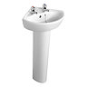 Armitage Shanks Sandringham 21 48cm 2TH Corner Basin & Pedestal Large Image