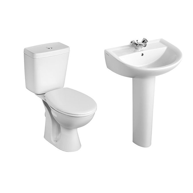 Armitage Shanks - Sandringham21 Toilet and 1TH Basin To Go Boxed Pack - S049301 Large Image