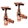 Art Deco Rose Gold Traditional Angled Radiator Valves  Standard Large Image