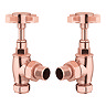 Art Deco Rose Gold Traditional Angled Radiator Valves Large Image