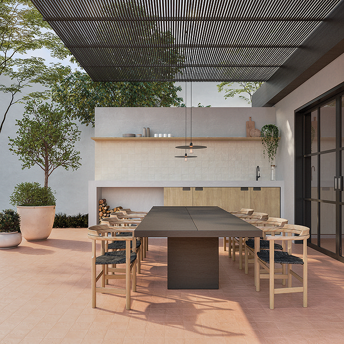 Artisan Terracotta Terrazzo Effect Wall and Floor Tiles 150 x 150mm