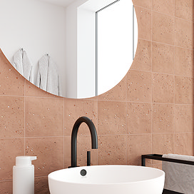 Artisan Terracotta Terrazzo Effect Wall and Floor Tiles 150 x 150mm