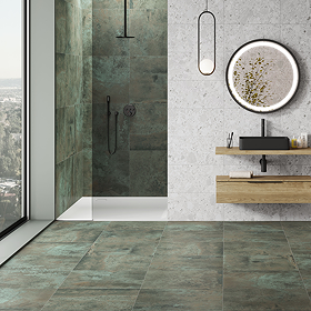 Arvada Green Oxide Metal Effect Wall & Floor Tiles - 600 x 600mm