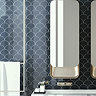 Asheville Ocean Blue Scallop Fish Scale Wall Tiles