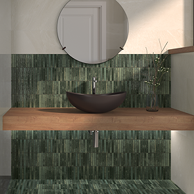 Ashoro Kit-Kat Green Wall & Floor Tiles - 115 x 231mm