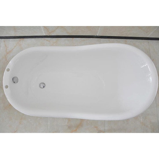Ashton 1530 x 760mm Slipper Roll Top Cast Iron Bath with White Feet Profile Large Image