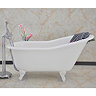 Ashton 1530 x 760mm Slipper Roll Top Cast Iron Bath with White Feet Large Image