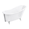 Ashton Cast Iron Bath with Chrome Feet (1530 x 760mm Slipper Roll Top)  In Bathroom Large Image