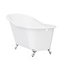 Ashton Cast Iron Bath with Chrome Feet (1530 x 760mm Slipper Roll Top)  Standard Large Image