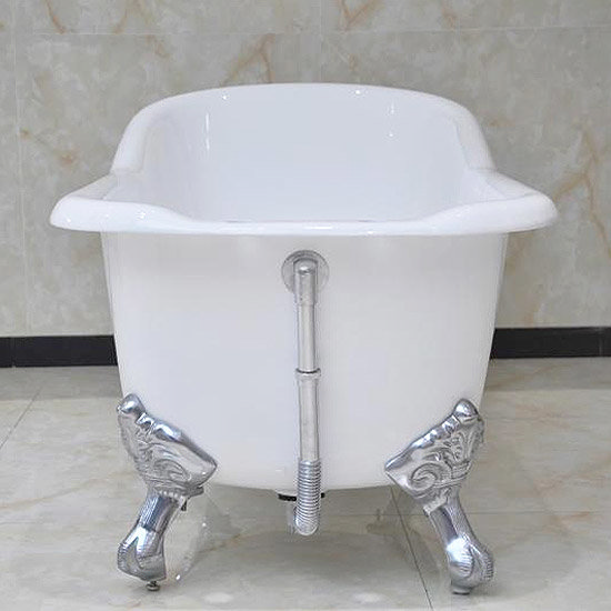 Ashton 1690 x 770mm Slipper Roll Top Cast Iron Bath with Chrome Feet Profile Large Image